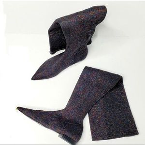 Zara Sparkly Over the Knee Stretch Long Boots - Size 38 - NWT